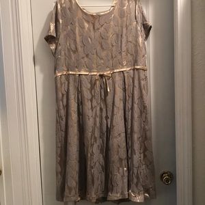 Retro style gold lace leaf dress 2x-ModCloth